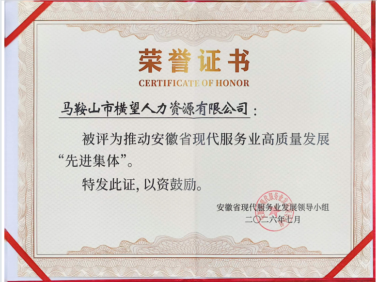 喜报 | 横望人力资源公司获评安徽省现代...